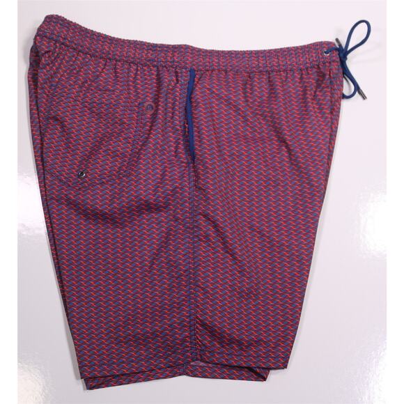 Mr. Swim Red Blue Geometric Print Swim Trunks 7" Inseam Men's XXL - Picture 6 of 8